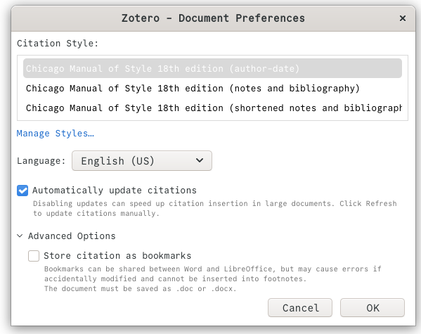 Zotero Pop-up